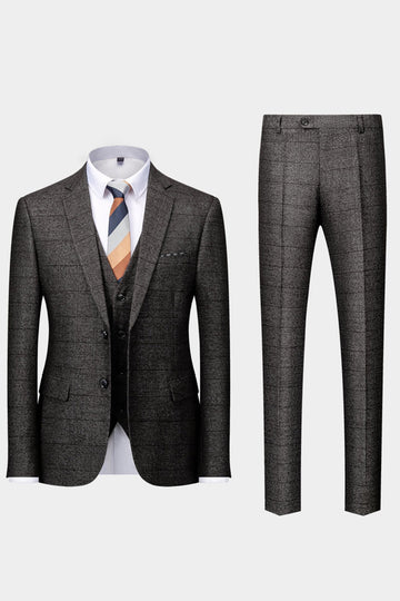 Czarny 3-częściowy garnitur ślubny Tuxedo